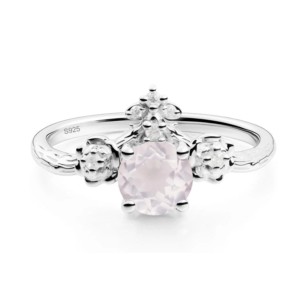 Floral Inspired Rose Quartz Statement Ring - Image 2