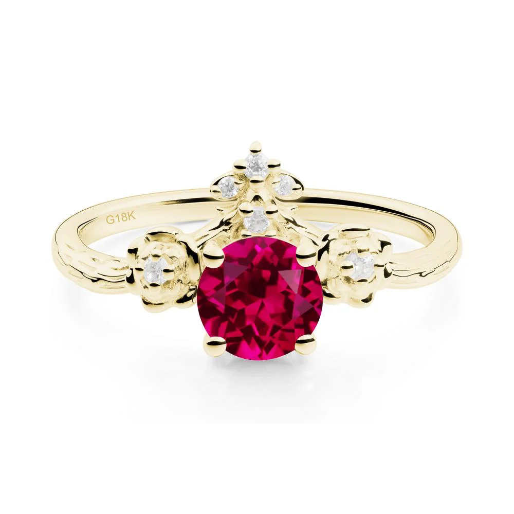 Floral Inspired Ruby Statement Ring - Image 5