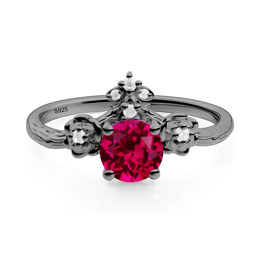 Floral Inspired Ruby Statement Ring - Image 9