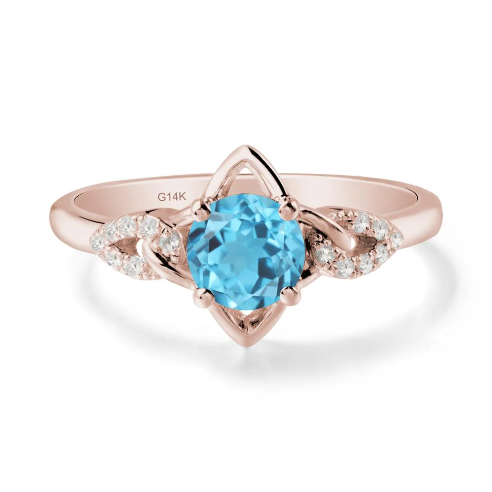 Four Pointed Star Swiss Blue Topaz Ring - Image 2