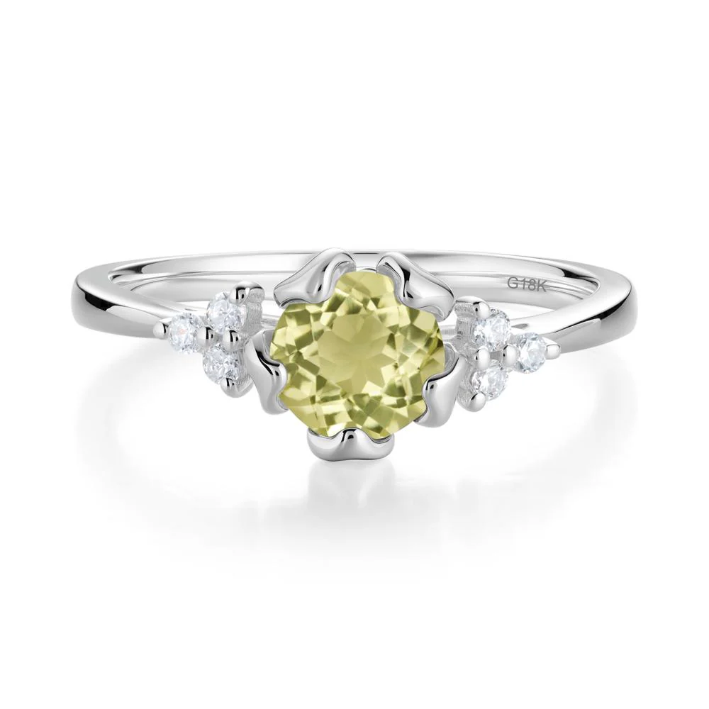 Floral Lemon Quartz Cluster Ring - Image 6