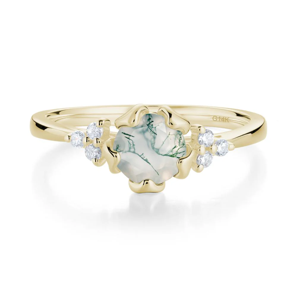 Floral Moss Agate Cluster Ring - Image 3