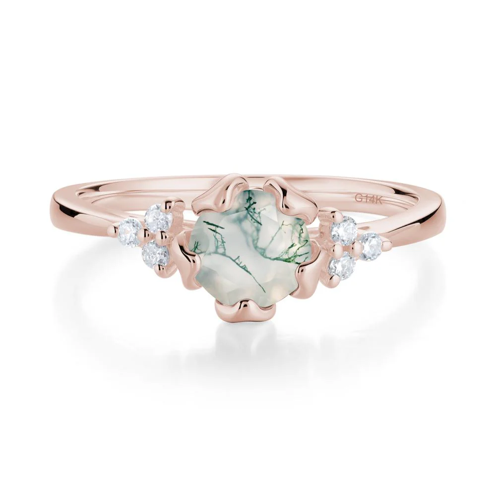 Floral Moss Agate Cluster Ring - Image 8