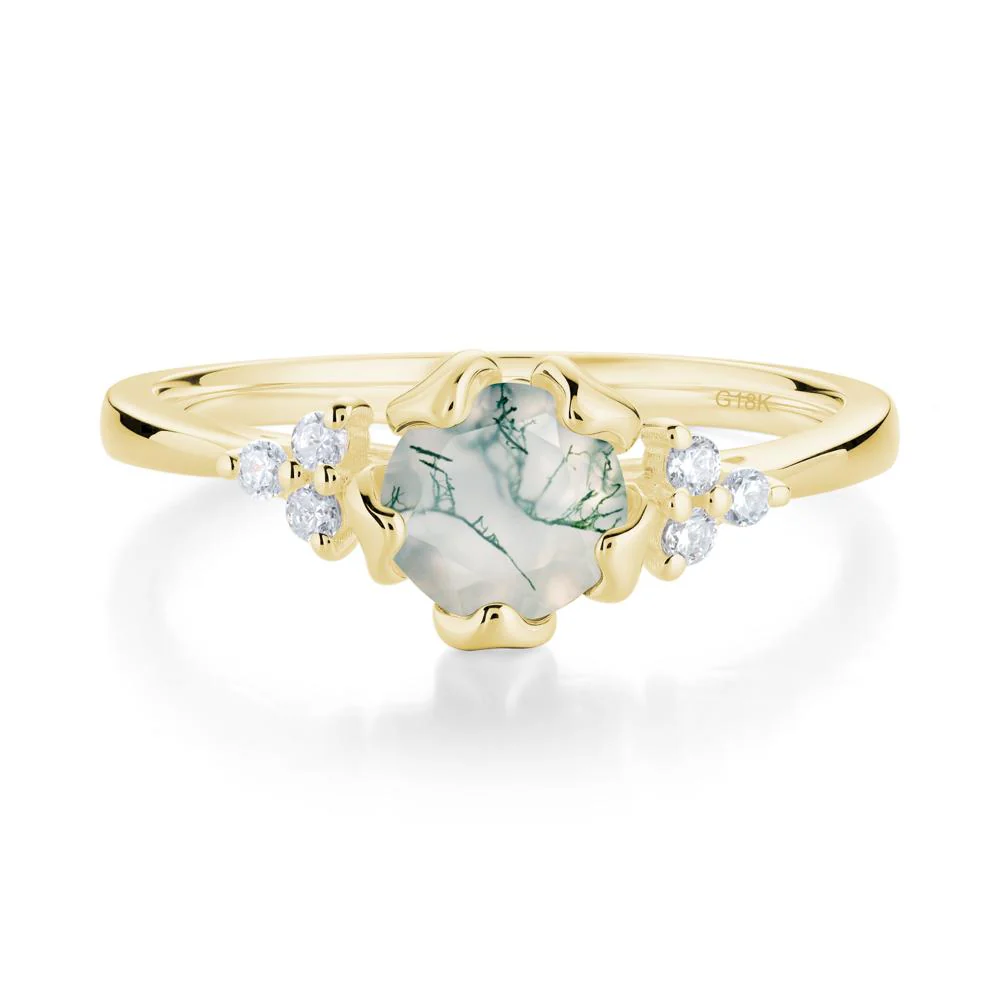 Floral Moss Agate Cluster Ring - Image 9