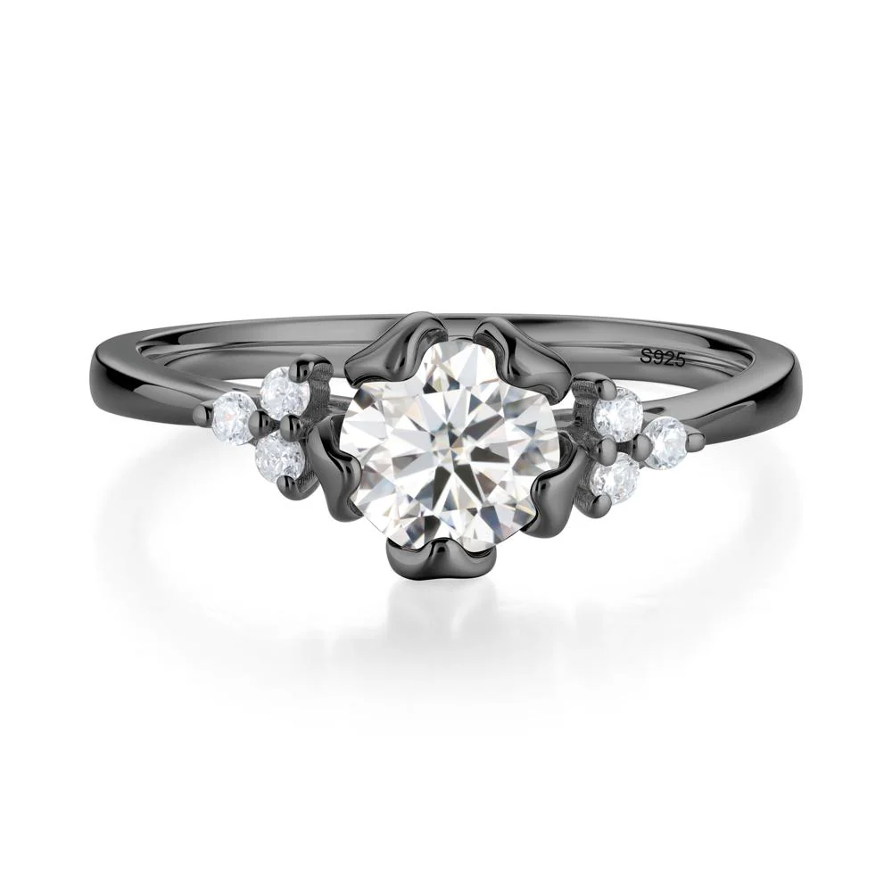 Floral Round Moissanite Ring - Image 2