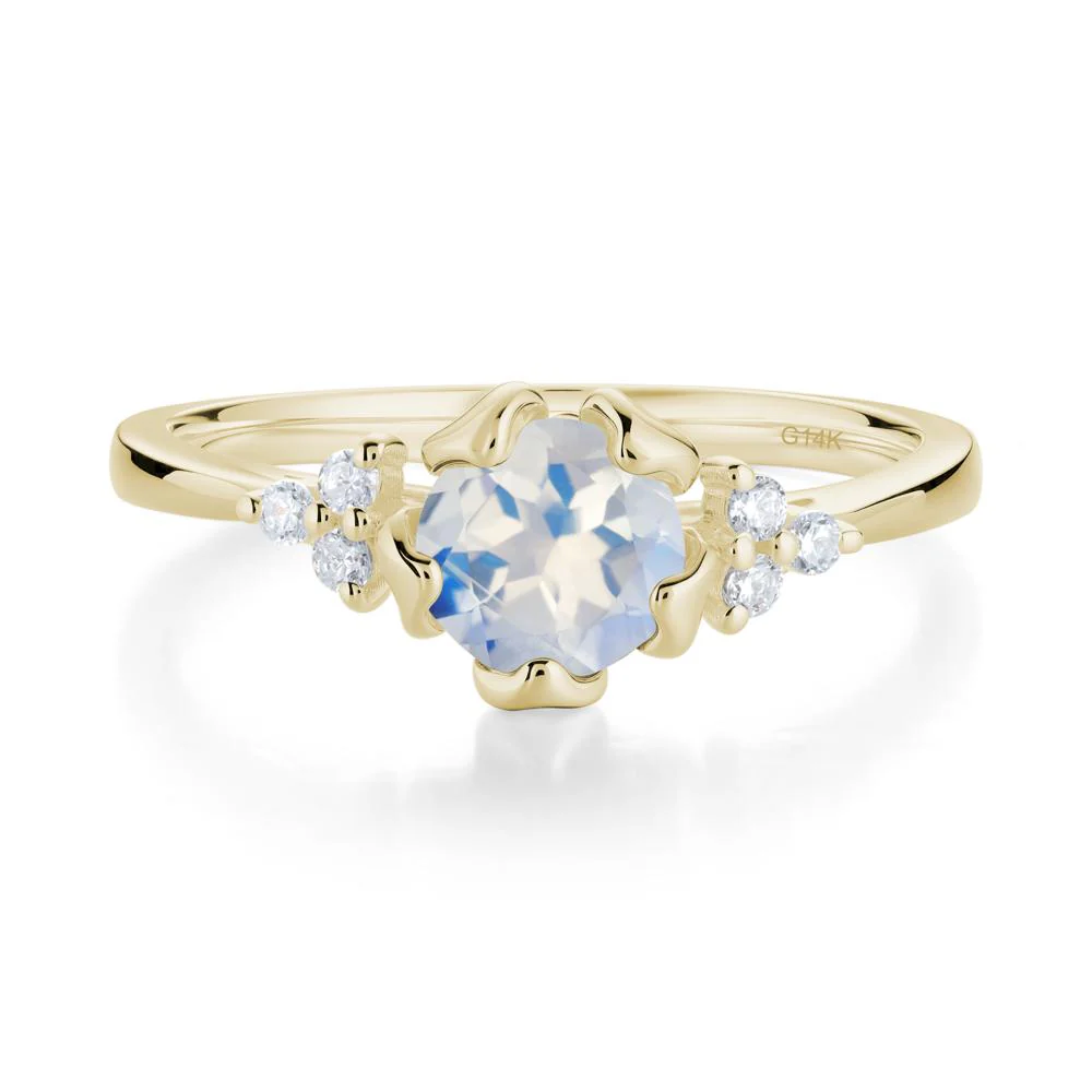 Floral Round Moonstone Ring - Image 7