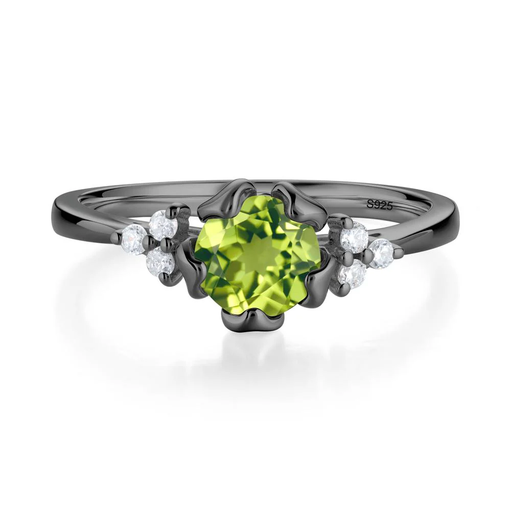 Floral Round Peridot Ring - Image 5