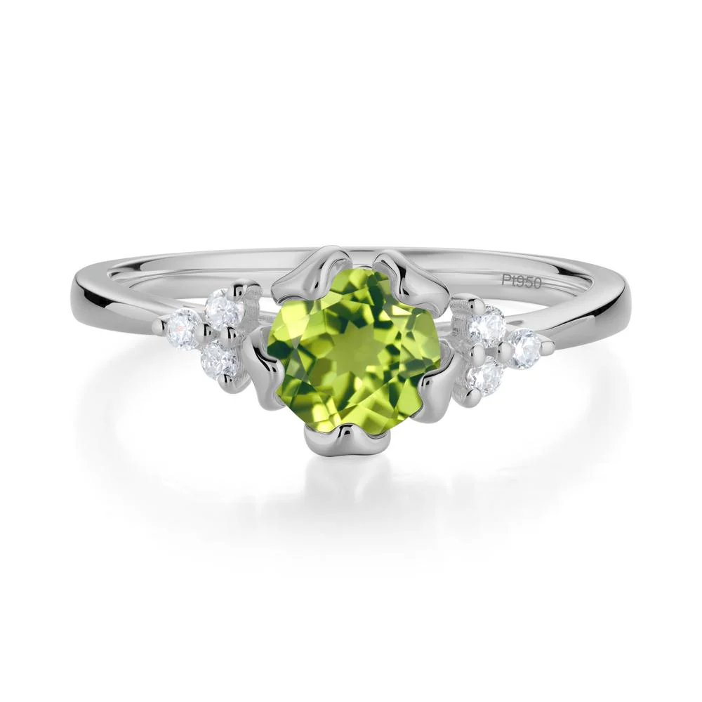 Floral Round Peridot Ring - Image 8