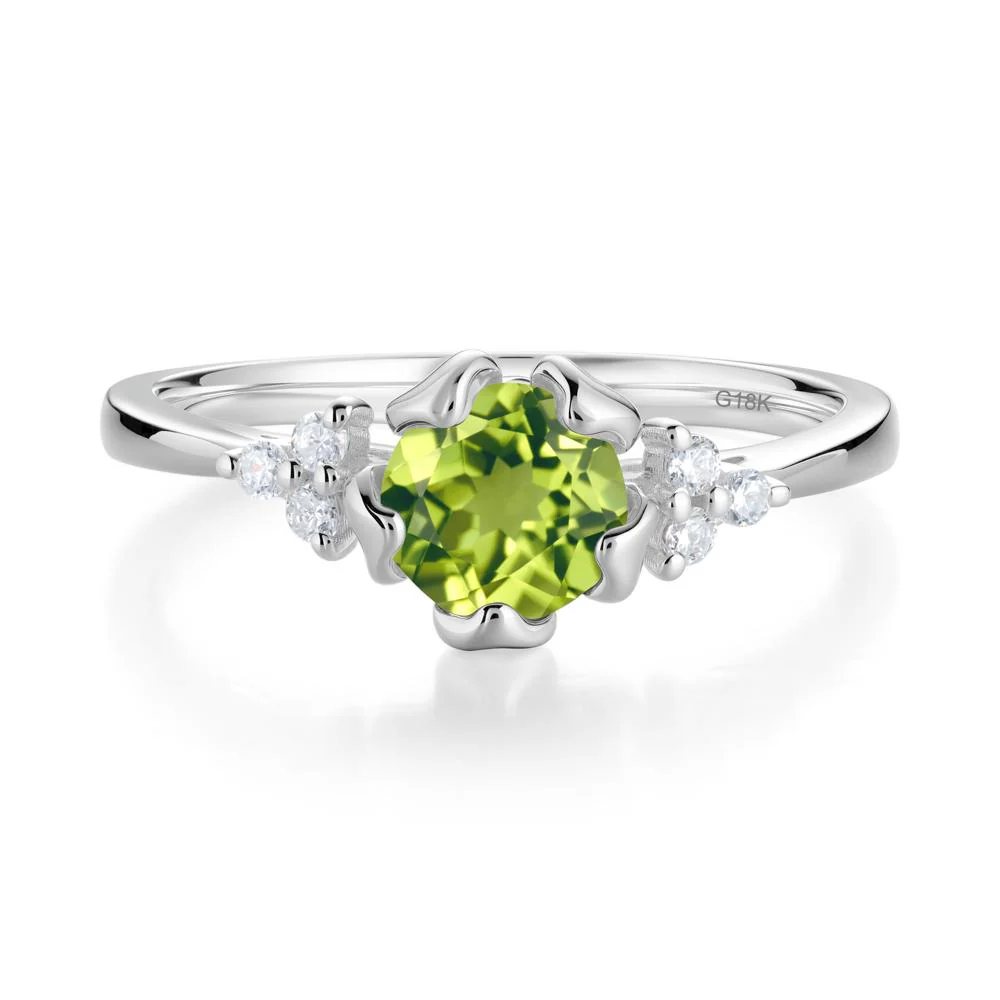 Floral Round Peridot Ring - Image 9
