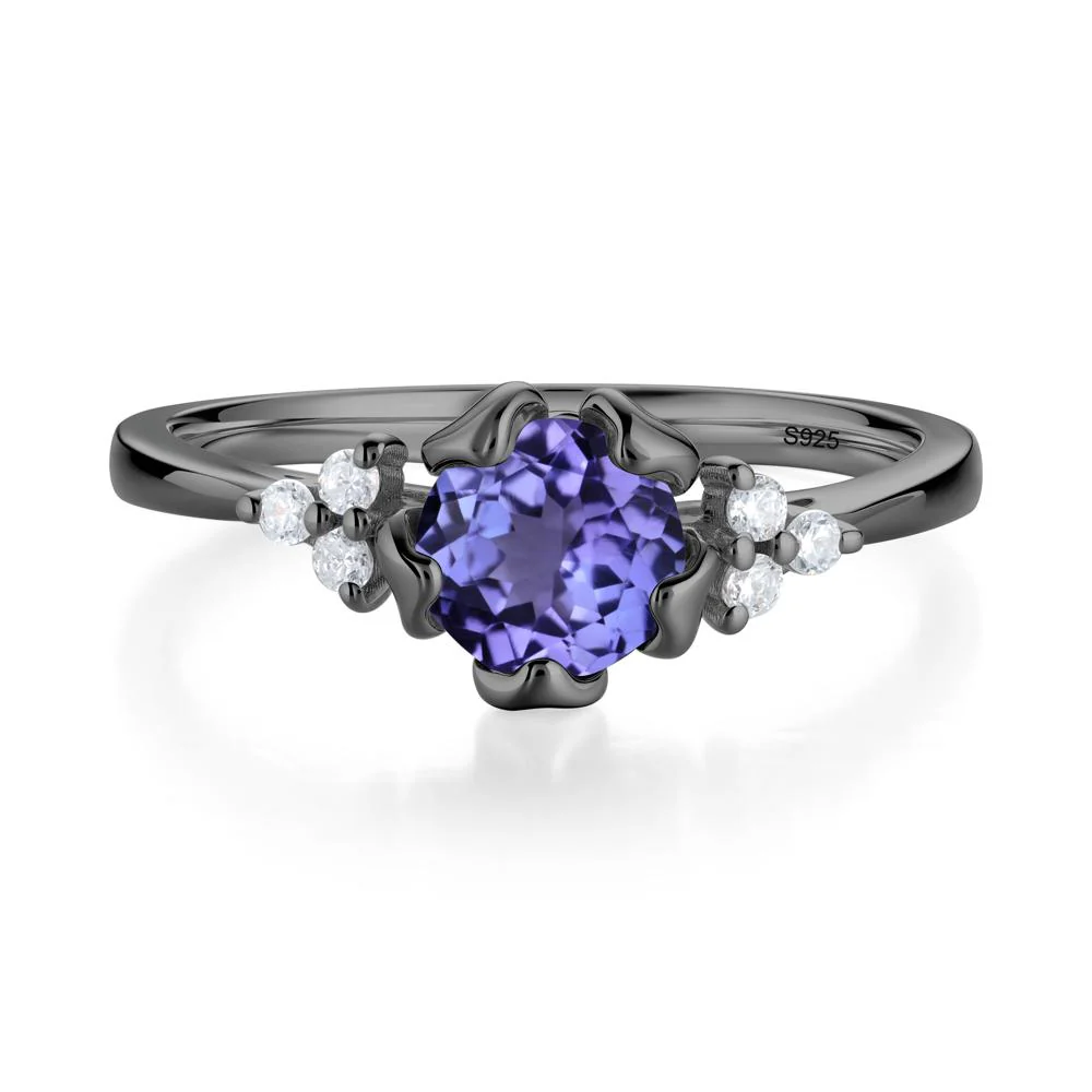 Floral Tanzanite Cluster Ring - Image 4