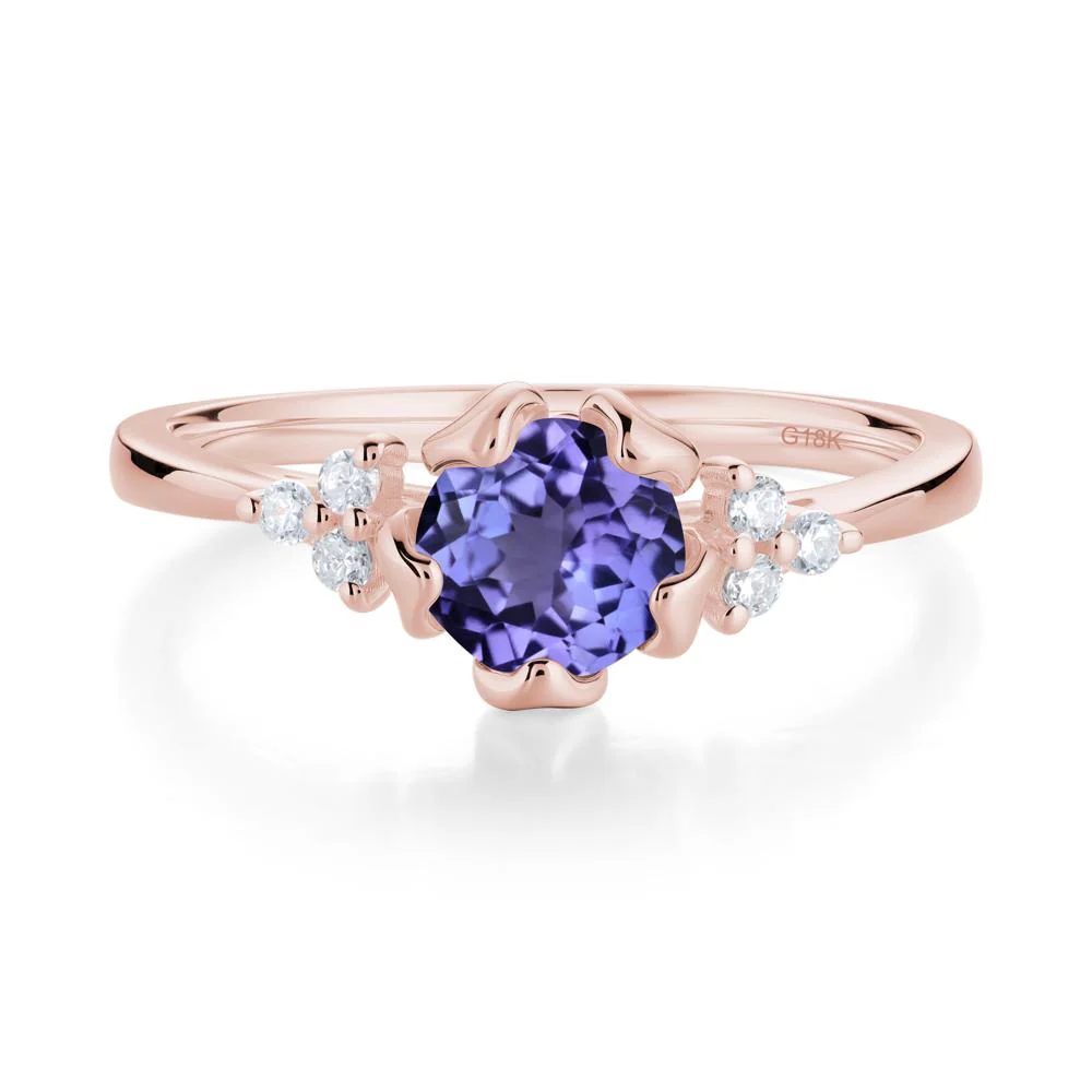 Floral Tanzanite Cluster Ring - Image 5