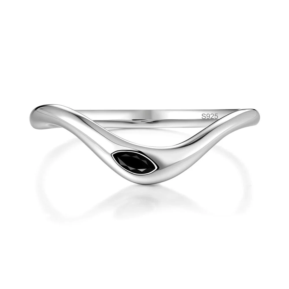 Flow Marquise Cut Black Spinel Ring - Image 2