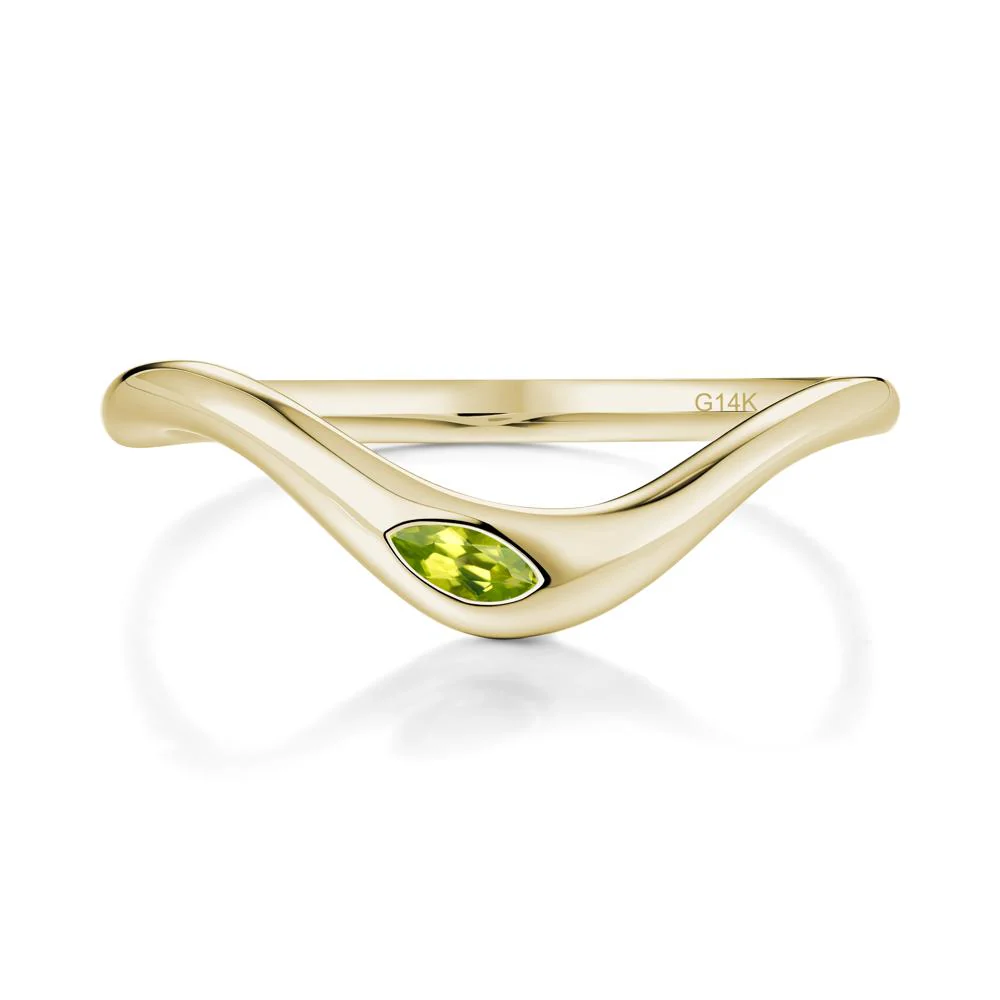 Flow Marquise Cut Peridot Ring - Image 4