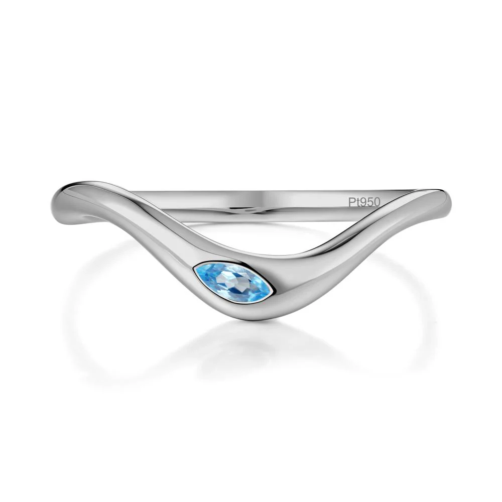 Flow Marquise Cut Swiss Blue Topaz Ring