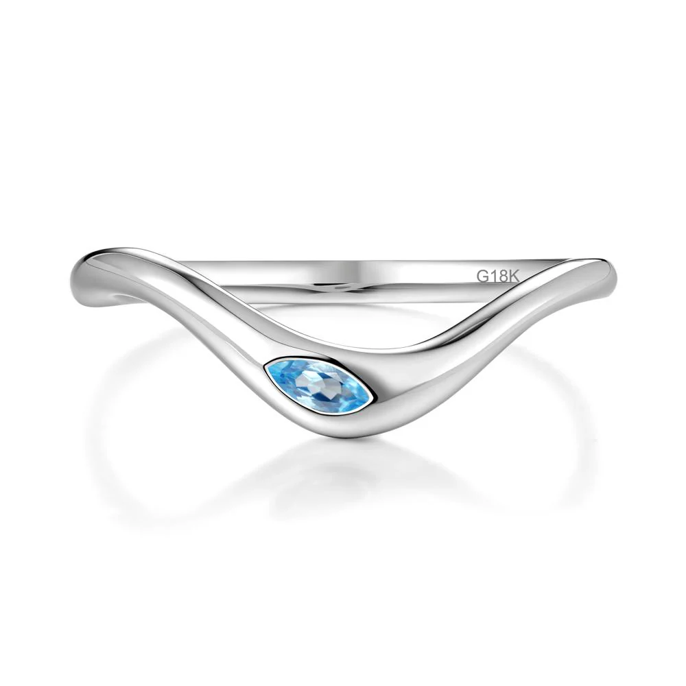 Flow Marquise Cut Swiss Blue Topaz Ring - Image 4