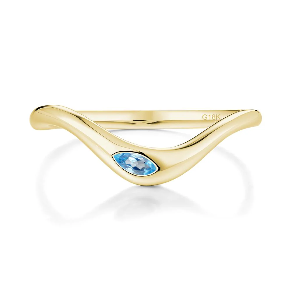Flow Marquise Cut Swiss Blue Topaz Ring - Image 5