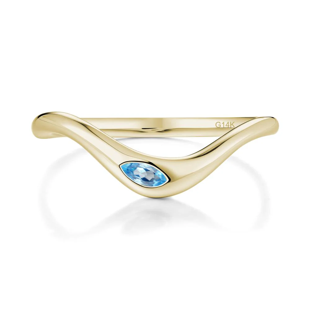 Flow Marquise Cut Swiss Blue Topaz Ring - Image 7