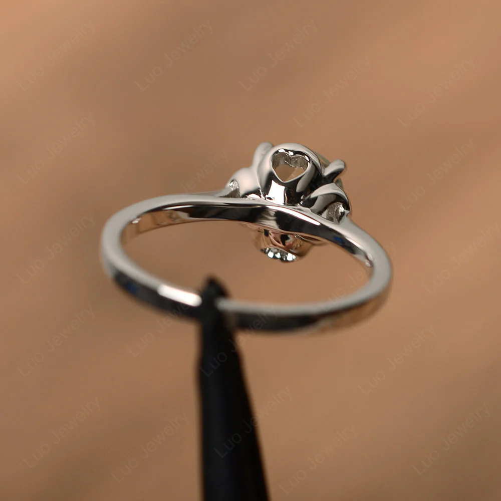 Flower Green Amethyst Solitaire Engagement Ring - Image 3