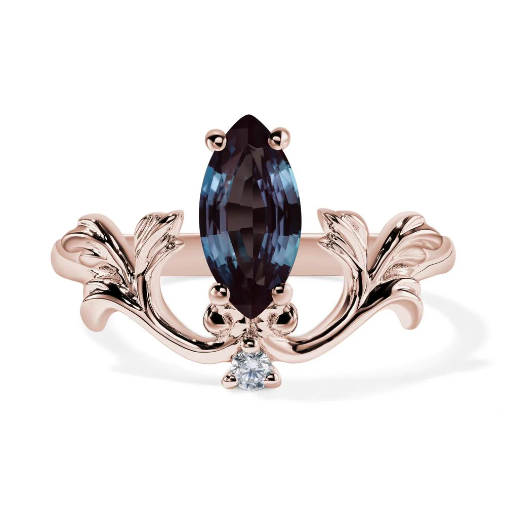 Alexandrite Marquise Cut Engagement Ring - Image 5