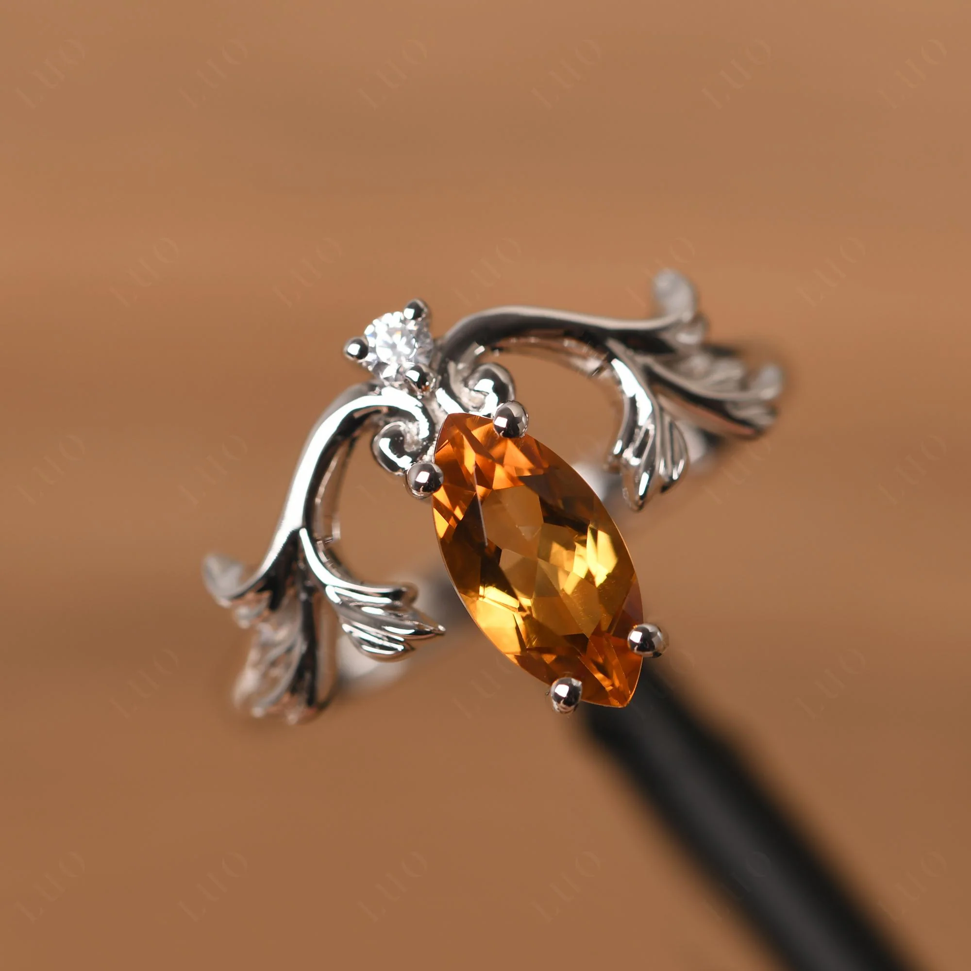 Citrine Marquise Cut Engagement Ring - Image 10