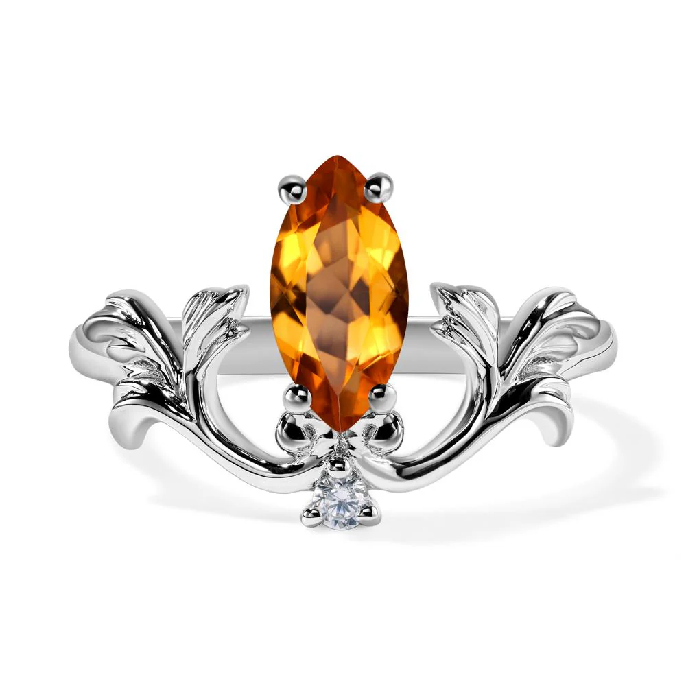 Citrine Marquise Cut Engagement Ring - Image 3