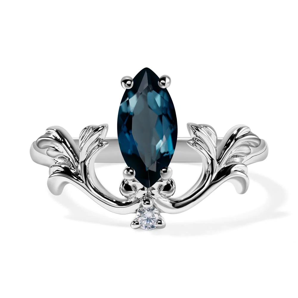 London Blue Topaz Marquise Cut Engagement Ring - Image 3