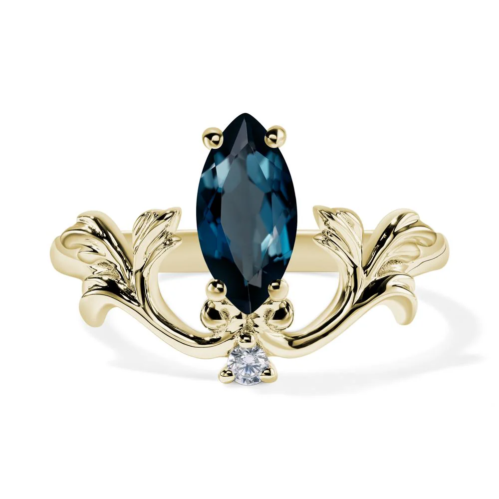 London Blue Topaz Marquise Cut Engagement Ring - Image 4