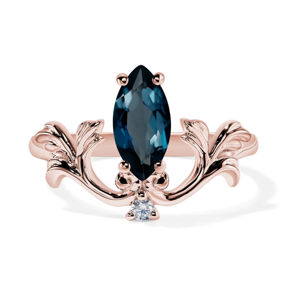 London Blue Topaz Marquise Cut Engagement Ring - Image 9
