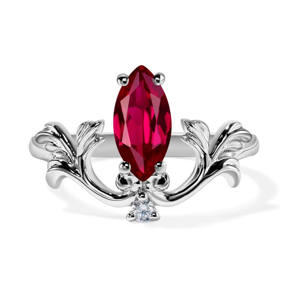 Ruby Marquise Cut Engagement Ring - Image 2