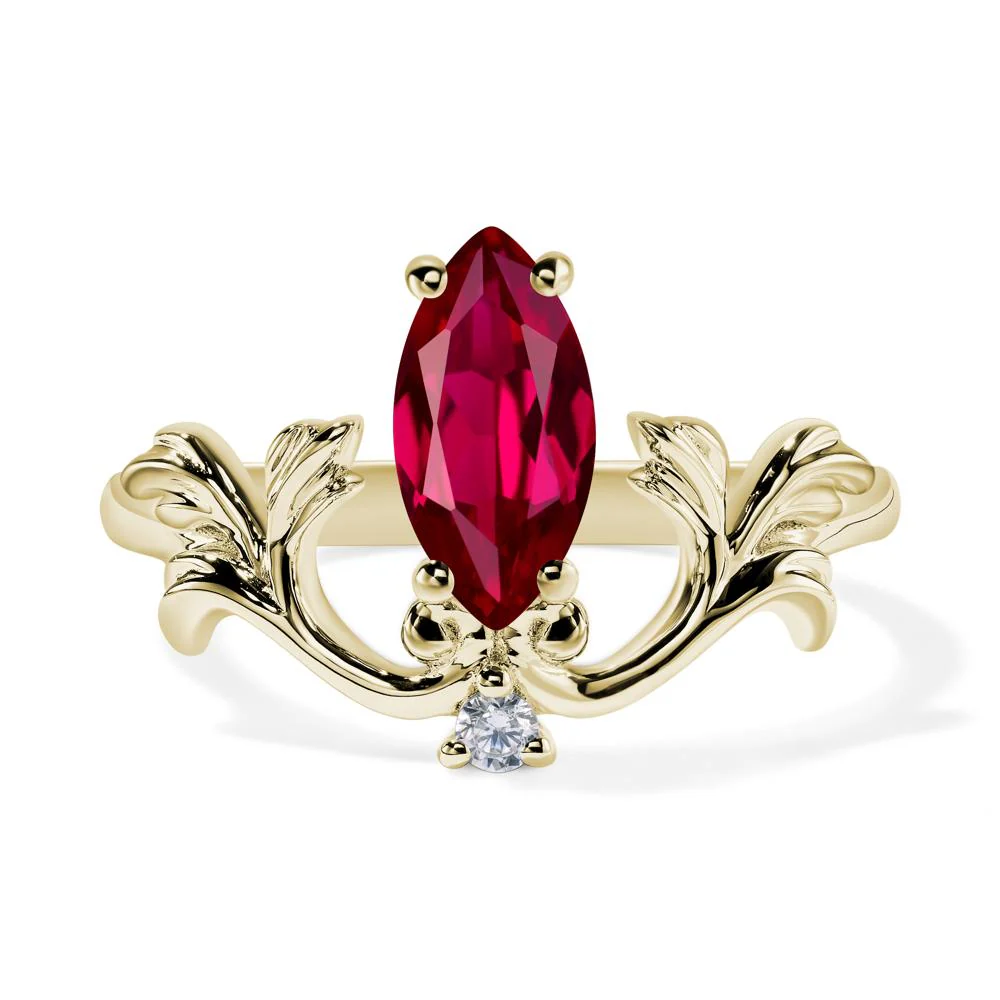 Ruby Marquise Cut Engagement Ring - Image 4