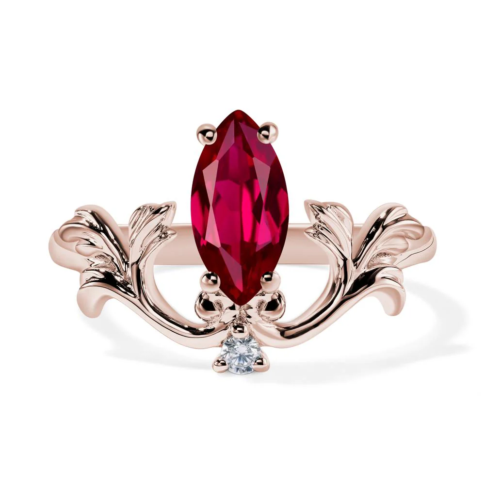 Ruby Marquise Cut Engagement Ring - Image 5