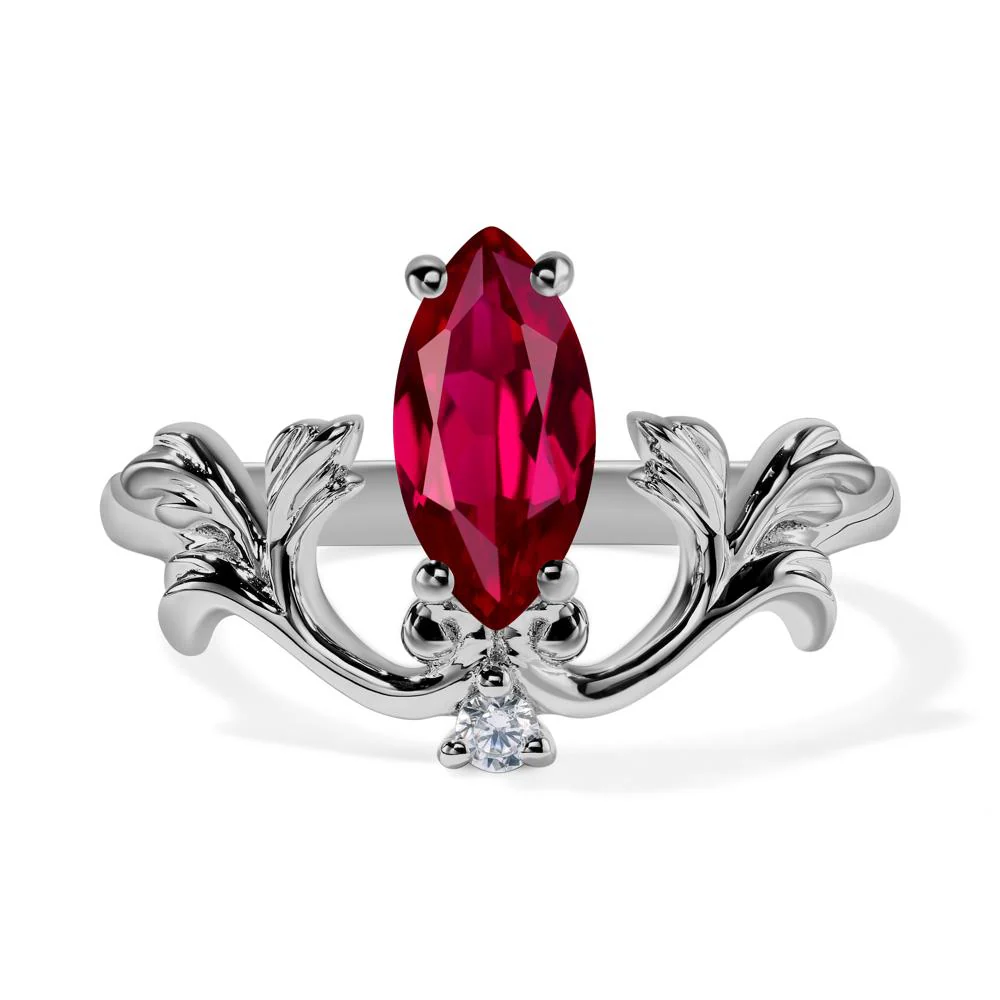 Ruby Marquise Cut Engagement Ring - Image 6