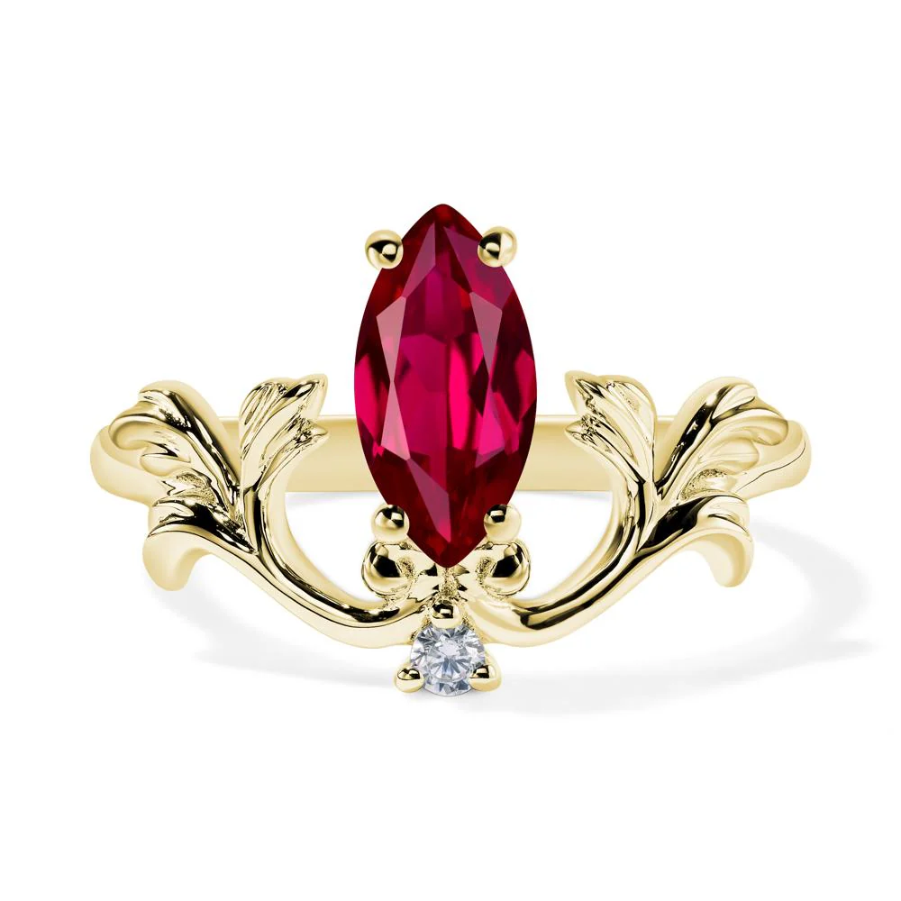 Ruby Marquise Cut Engagement Ring - Image 8