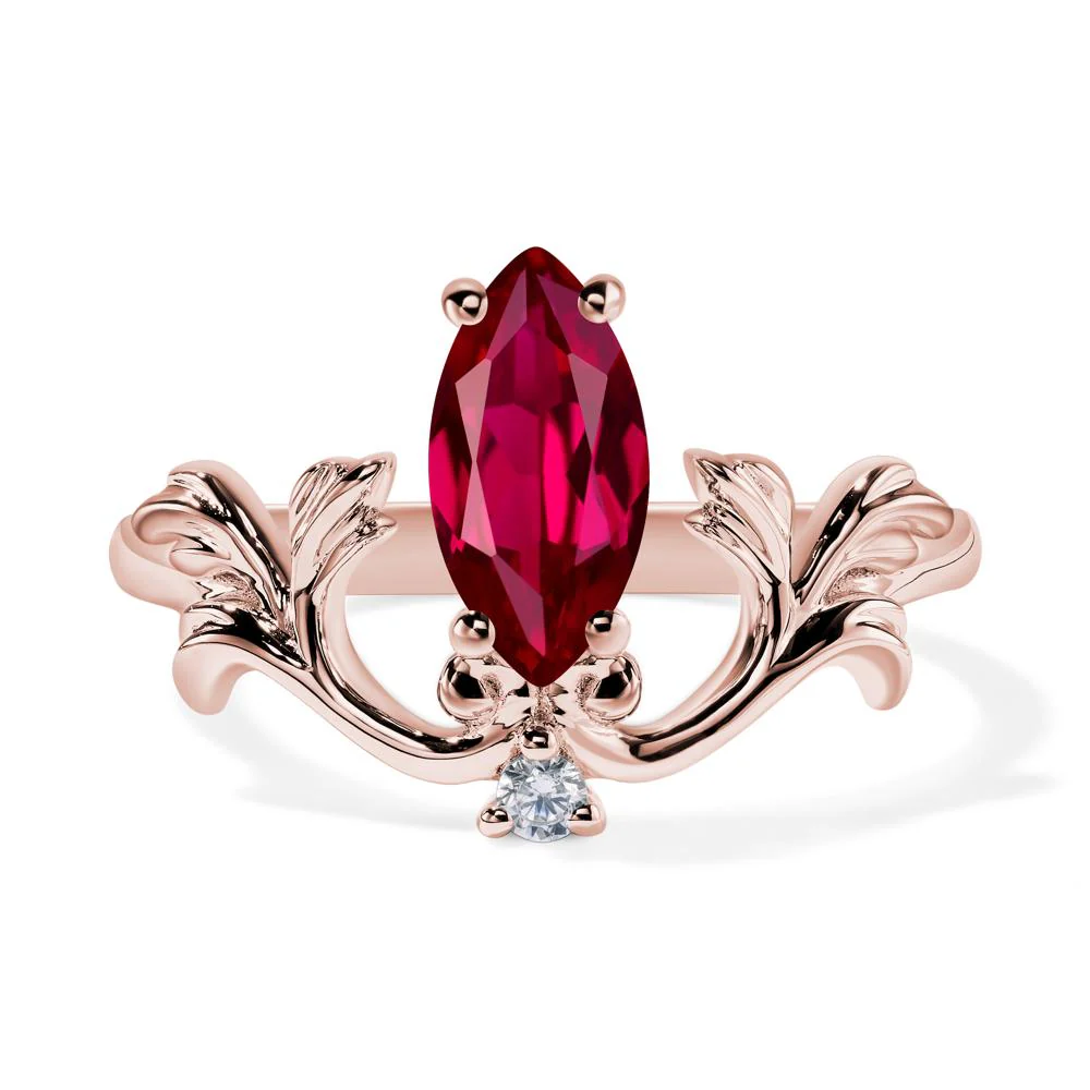 Ruby Marquise Cut Engagement Ring - Image 9