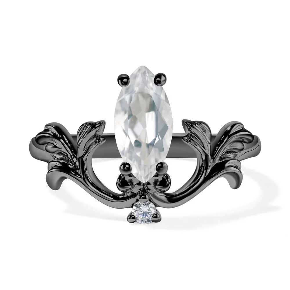 White Topaz Marquise Cut Engagement Ring - Image 3