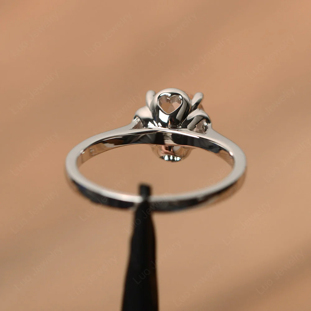 Flower Morganite Solitaire Engagement Ring - Image 3