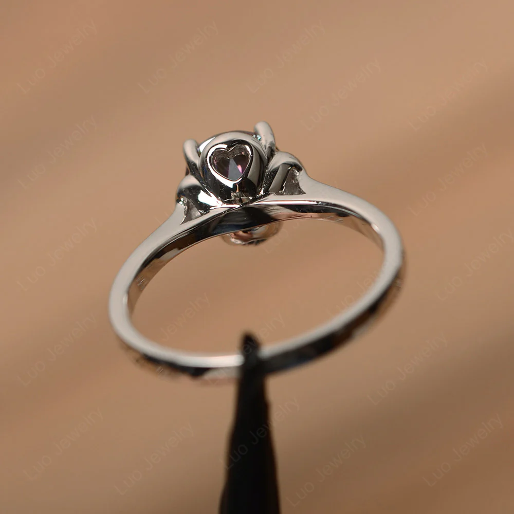 Mystic Topaz Floral Solitaire Engagement Ring - Image 3