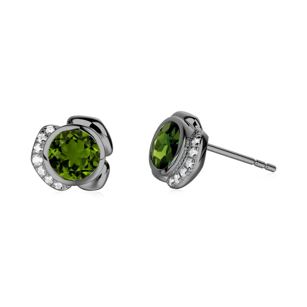 Flower Round Diopside Earrings - Image 7