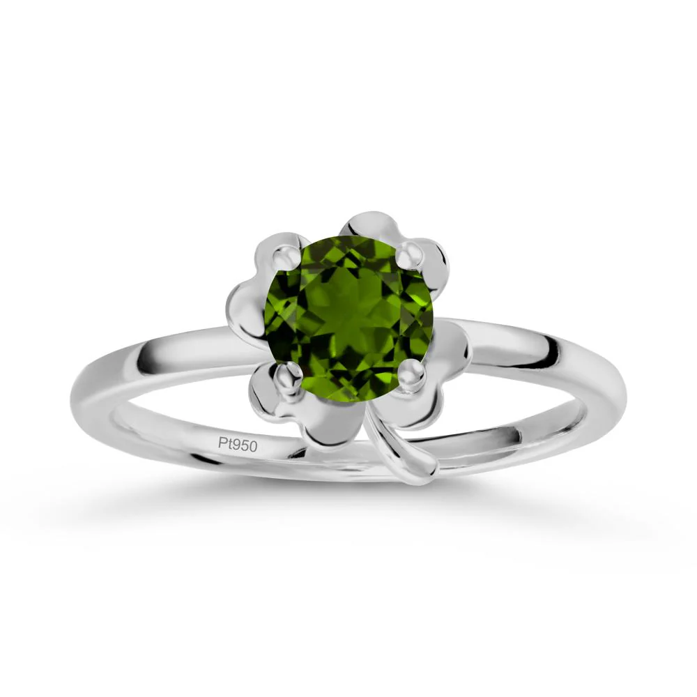 Four Leaf Clover Solitaire Diopside Ring - Image 8