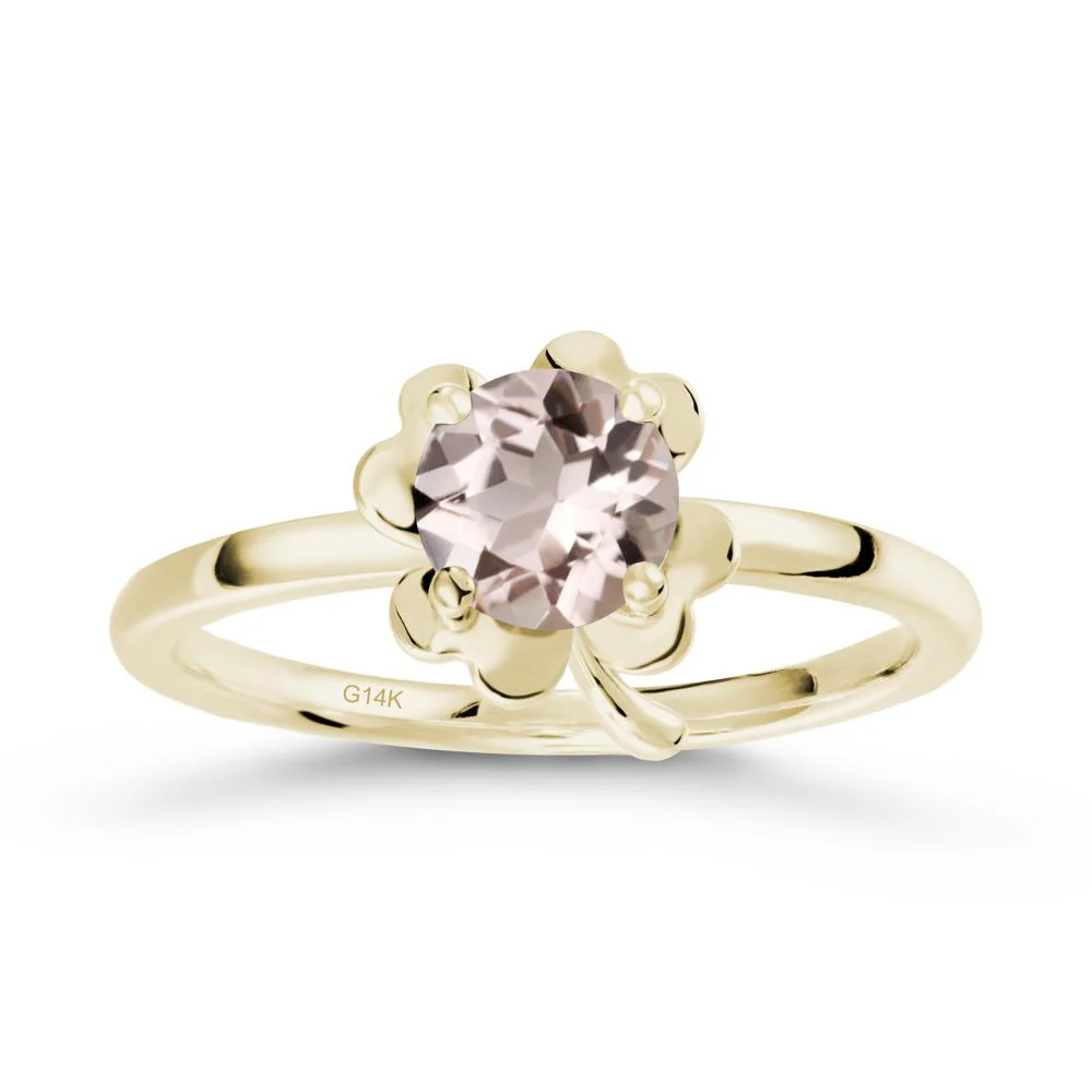 Four Leaf Clover Solitaire Morganite Ring - Image 3