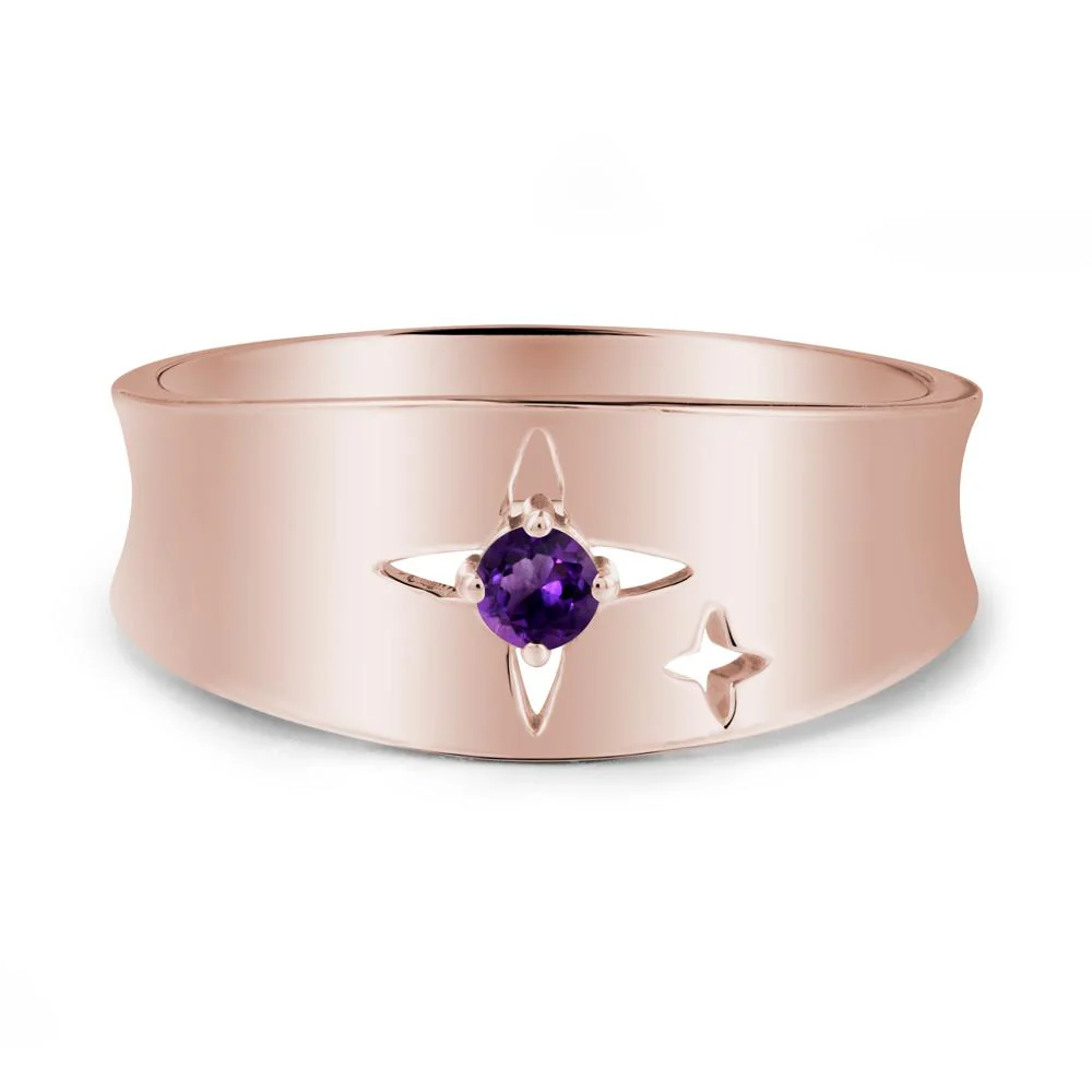 Four Point Star Amethyst Ring - Image 2