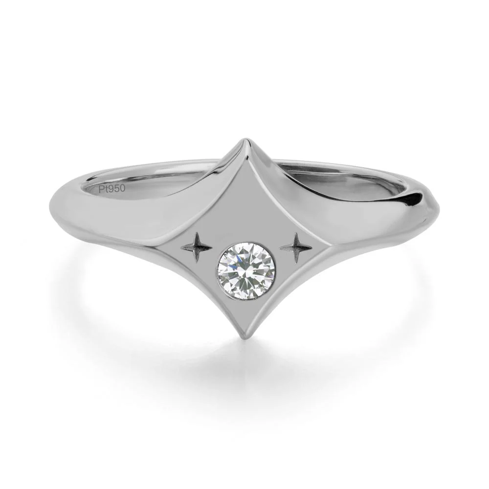 Four-Pointed Star Zodiac Cubic Zirconia Ring - Image 8