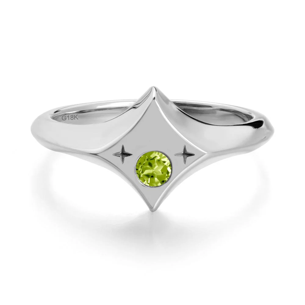 Four-Pointed Star Zodiac Peridot Ring - Image 5