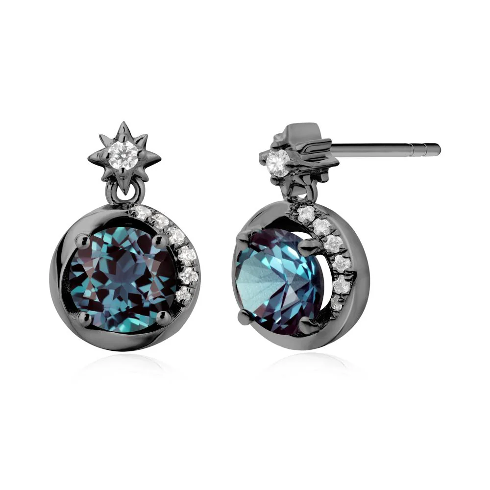 Galaxy Inspired Star Alexandrite Earrings - Image 4