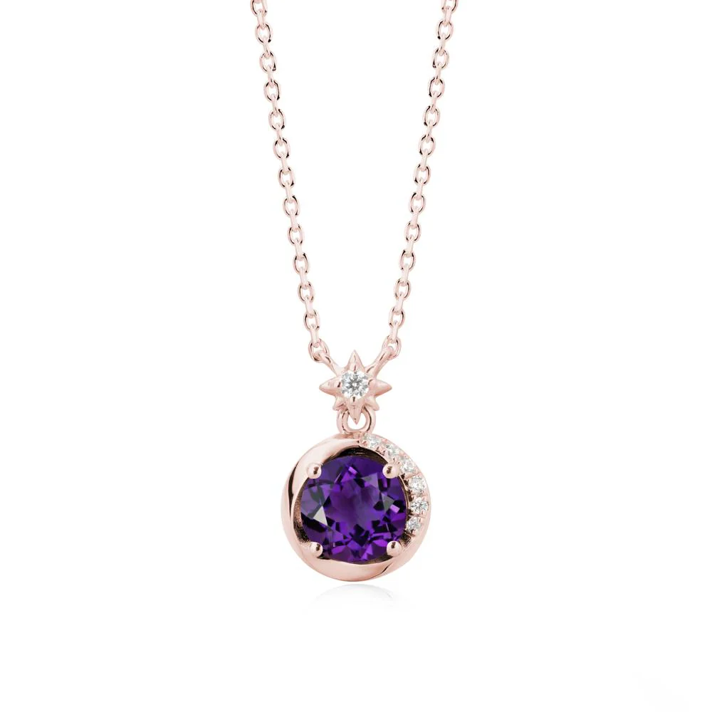 Galaxy Inspired Star Amethyst Pendant Necklace - Image 4