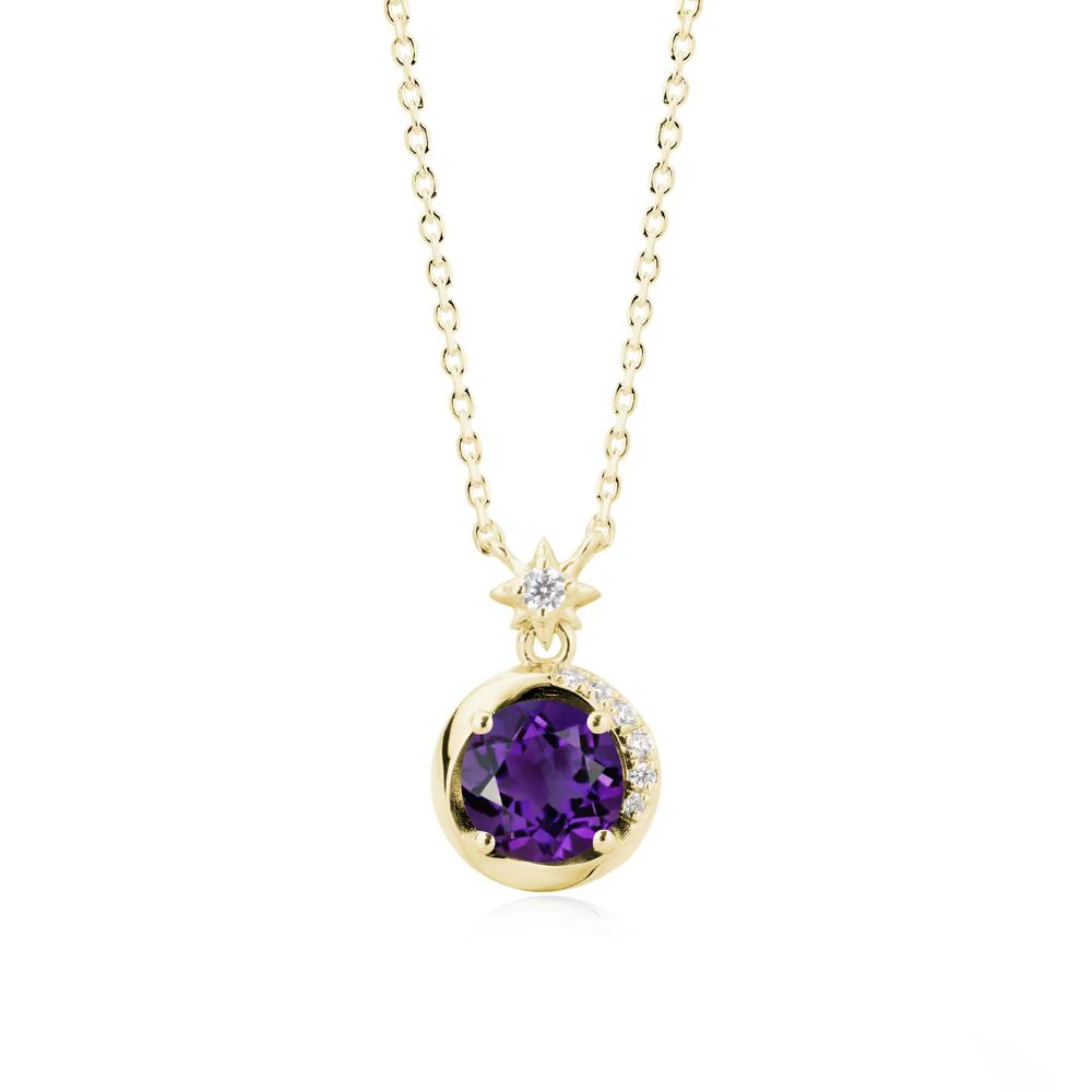 Galaxy Inspired Star Amethyst Pendant Necklace - Image 6