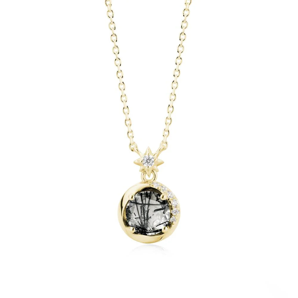 Galaxy Inspired Star Black Rutilated Quartz Pendant Necklace - Image 7