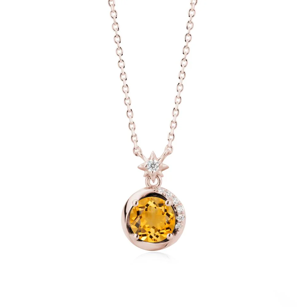Galaxy Inspired Star Citrine Pendant Necklace - Image 2