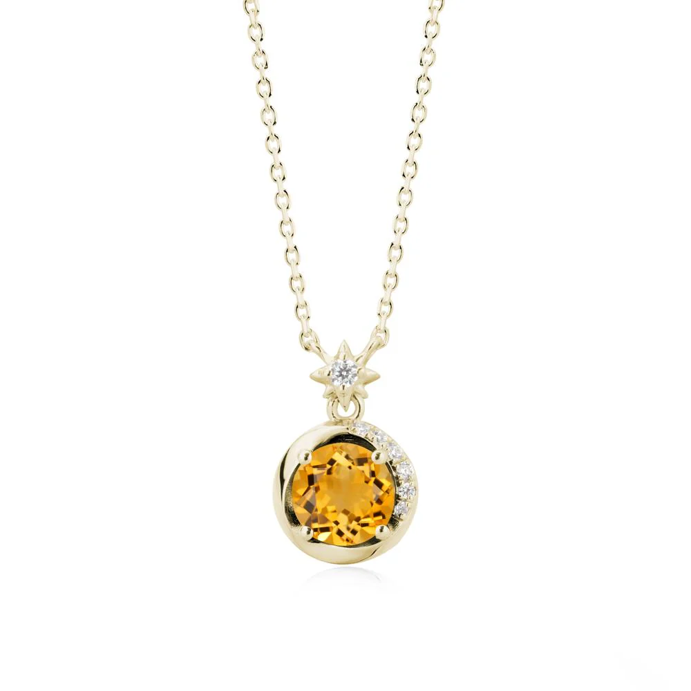Galaxy Inspired Star Citrine Pendant Necklace - Image 3