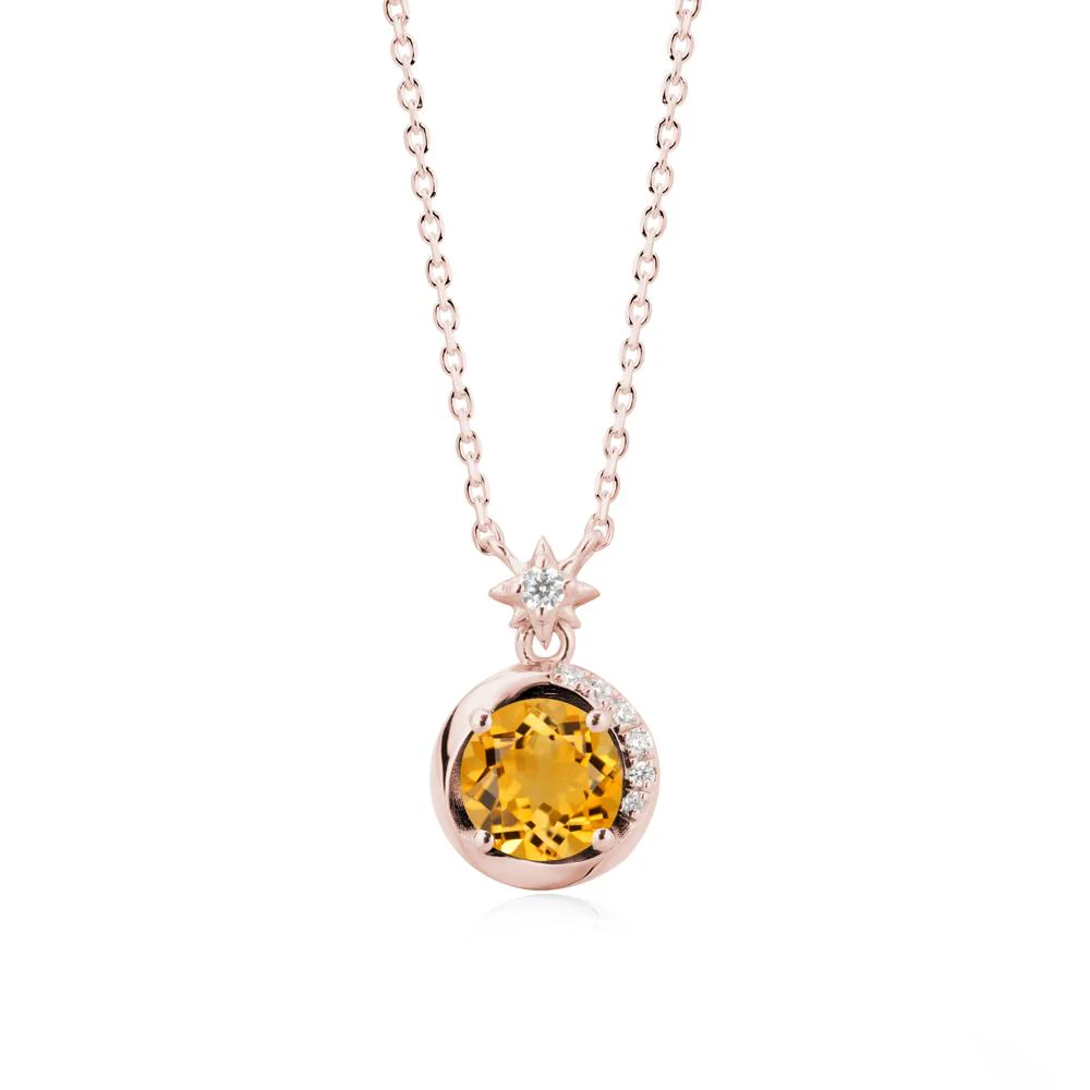 Galaxy Inspired Star Citrine Pendant Necklace - Image 4